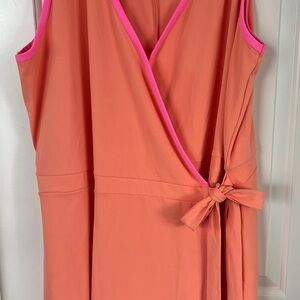 Lane Bryant Coral and Pink Midi Dress